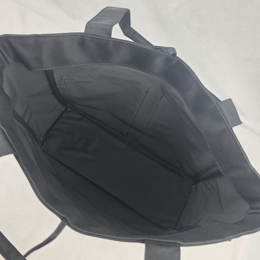 Calvin Klein Lightweight Black Dual Pocket Canvas Tote - Picture 6 of 11